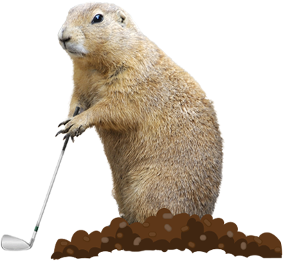 Gopher with golf club